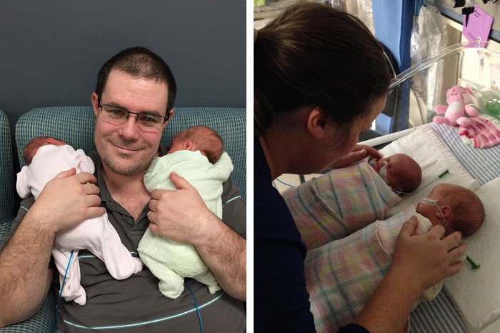 Twins born at 32 weeks and 4 days twins born at 34 weeks and 4 days