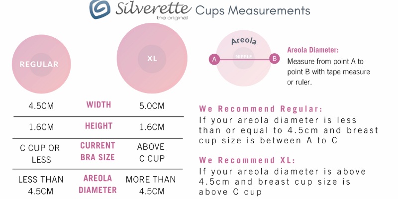 Silverette® | Protects Nursing Nipples Silverette cup measurements