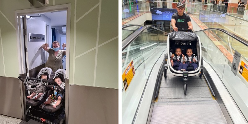 disadvantages side by side pram twins