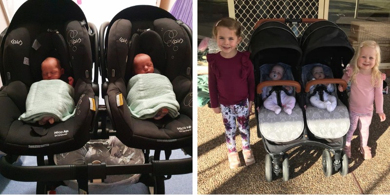twin side by side pram