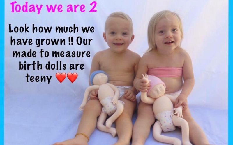 Fraternal girl/boy twins - born at 29+6 made to measure birth dolls twins