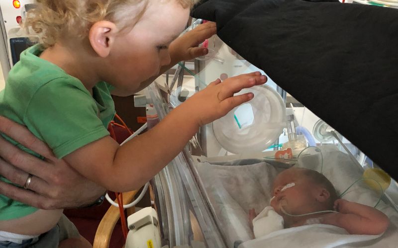 Twins born at 32 weeks 2 days due to placental abruption Twins born at 34 weeks 2 days