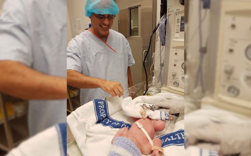 Caesarean twin birth at 36 weeks and 2 days twin caesarean birth